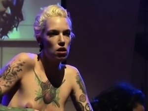 tattooed lesbian fisting on stage