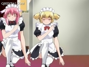 Anime maids pleasing their masters hard cock