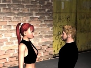 Hot 3D Redhead Sucks and Fucks Outdoors