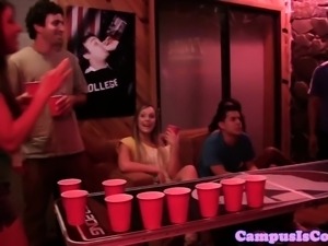 Real amateur college babes fucked at party