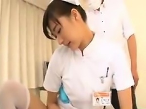 Slutty Japanese nurse with a fabulous ass fulfills her hung
