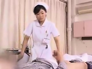 Insatiable Japanese nurse buries a hard dick inside her hun