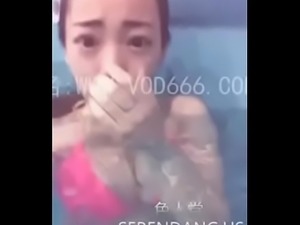 Cute chinese girl at pool
