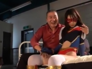 Sexy Japanese girl in costume gets drilled by an older guy