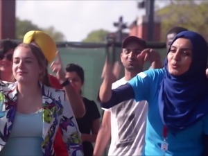 Slutty College Hijabi Trying to Cheer