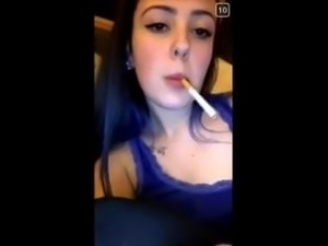 Anna having a cigarette again webcam