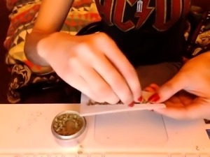 Beautiful brunette teen reveals her blowjob skills on webcam