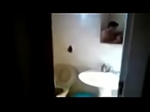 Young girl masturbating in bathroom