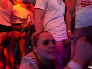Spoiled bootylicious whore takes her chance to be mouthfucked in the club