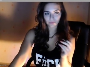 Webcam brunette masturbate throat camco