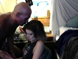 Seductive brunette milf gets banged by her lover on webcam
