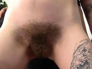 Hairy pussy pornstar anal sex with cumshot