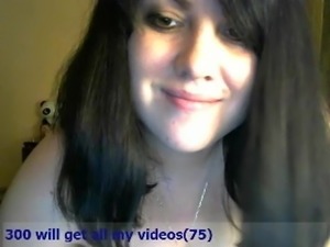 Huge boobs amateur brunette on webcam