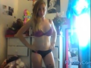 Sexy Blonde Teen Strips