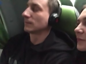 Deutsche teenager handles fat dick on a back seat of public bus