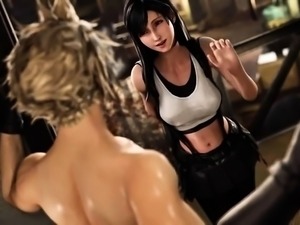 Cloud has his way with a bound-up Tifa! - Nagoonimation