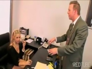 Blonde Secretary Punished in Office