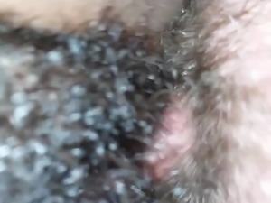 White cock in black hairy pussy