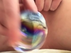 Dildo quickie ends with pulsating pussy