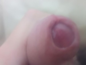 Small Uncut Cock Cums a Load Close-Up