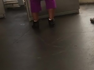 Big booty bitch in purple pants vpl 2
