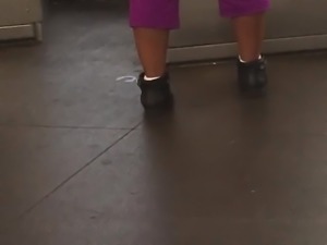 Big booty bitch in purple pants vpl 1