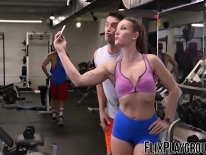 Instead of a workout session there is a fuck session in gym