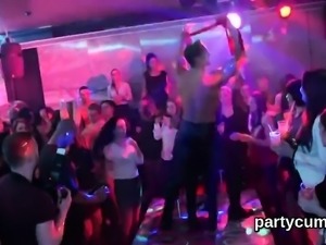 Frisky nymphos get totally crazy and nude at hardcore party