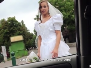 Pretty Bride With A Shaved Pussy Enjoying A Hardcore Missionary Style Fuck In...