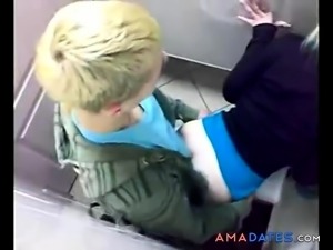 Caught fucking in the public toilet
