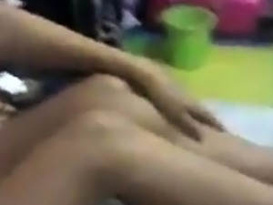 Chinese girl rubbing pussy