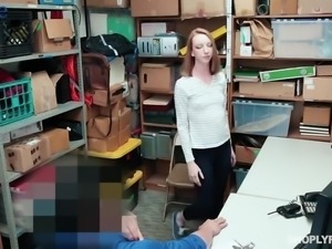 Titless pale bitch Katy Kiss gets punished with hard fuck by cop