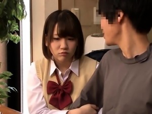 Horny Japanese teen seduces a guy to drill her fiery peach