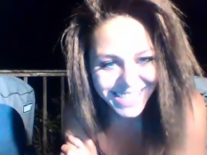 Babe brunette in webcam