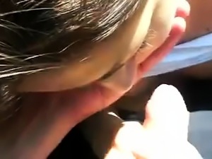 Hot outdoor blowjob pov style