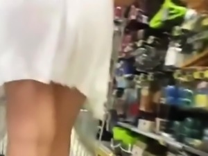 Exhibitionist Slut Shows Off Her Pussy In Shop