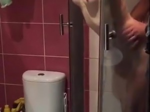 Pale blonde fucked in the shower