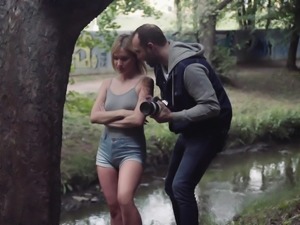 Erotic photo shoot in the forest