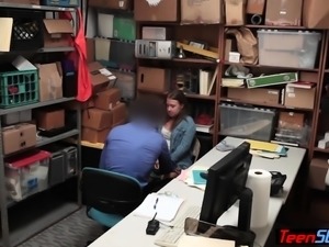 Petite chubby teen thief gets punish fucked on CCTV
