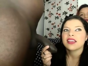 Hot Interracial Threesome On Webcam Show