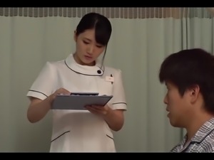 Japanese nurse thirsts for patient and wanks him off before riding him