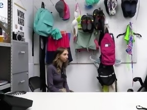 Slim Busty Teen Shoplifter Sucks the Security Officer's Cock And Fucks For...