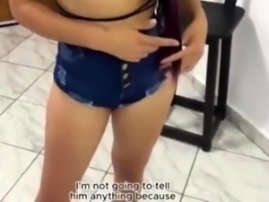 Stepdaughter in Sexy Shorts Shows Her Twerking Dancing